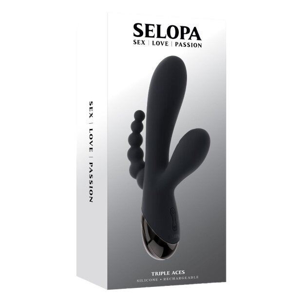 Evolved Selopa Triple Aces specialty vibrator black 19.7 cm