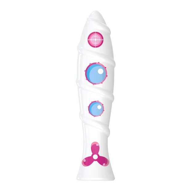 My Fucsia White Submarine Handgefertigter Porzellan Dildo Mehrfarbig 21 cm