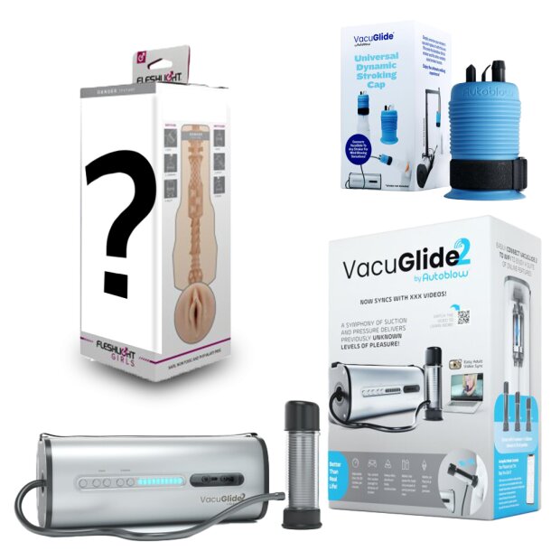 Autoblow VacuGLIDE 2 + Masturbator Adapter + FLESHLIGHT Girl Masturbator nach Wahl