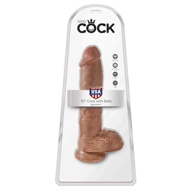 King Cock with Balls Dildo Hellbraun 27 cm ⌀ 5 cm