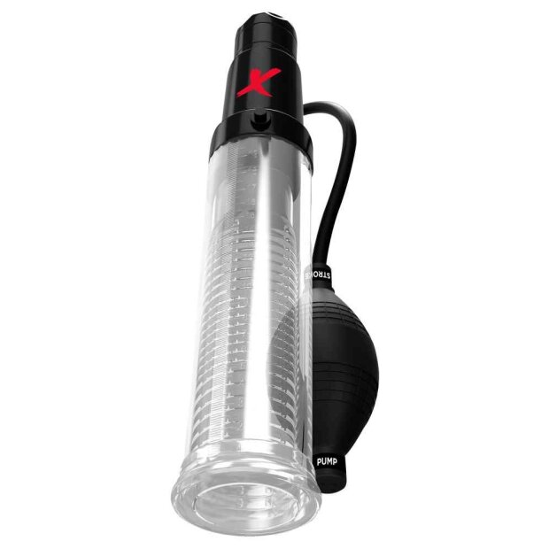 Pipedream PDX ELITE Suck-N-Pump Stroker Penis Pumpe Transparent Schwarz 33 cm ⌀ 4,8 cm