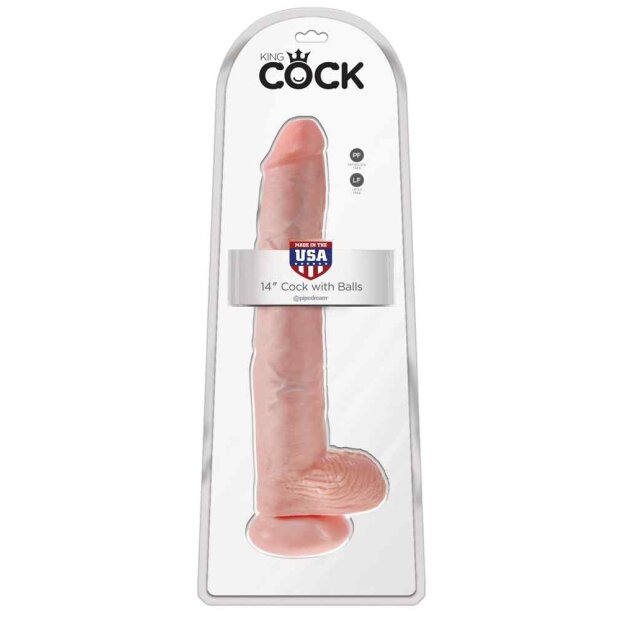 King Cock with Balls Dildo Beige 35,5 cm