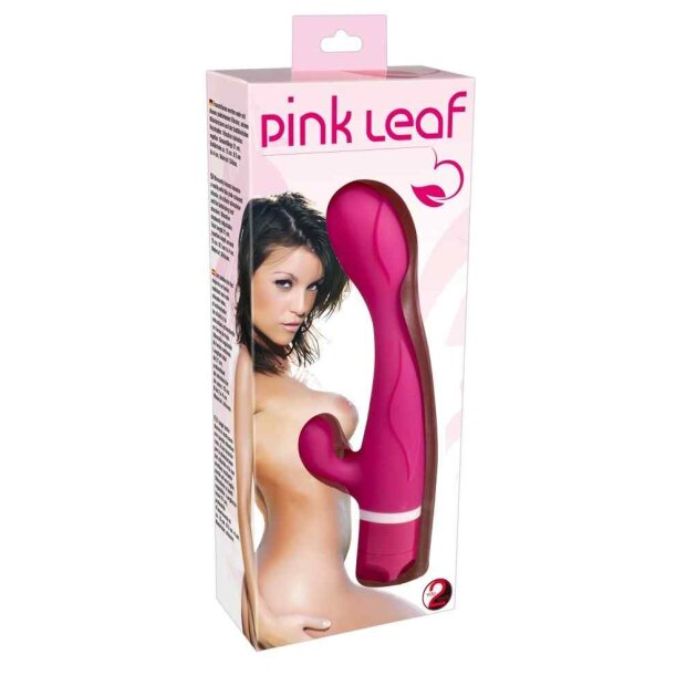 You2Toys Pink Leaf Vibrator mit Klitorisstimulation Pink 21 cm ⌀ 4 cm