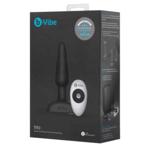 B-Vibe Trio Plug Analplug mit Vibration Schwarz ⌀ 3 cm