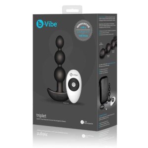 b-Vibe triplet anal beads Black