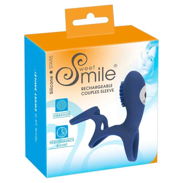 You2Toys Sweet Smile Rechargeable Couple Penishülle Blau 10 cm ⌀ 3 cm