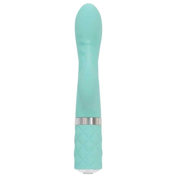 Pillow Talk Kinky Dual Vibrator mit Klitorisstimulation Türkis 21,5 cm ⌀ 3,7 cm