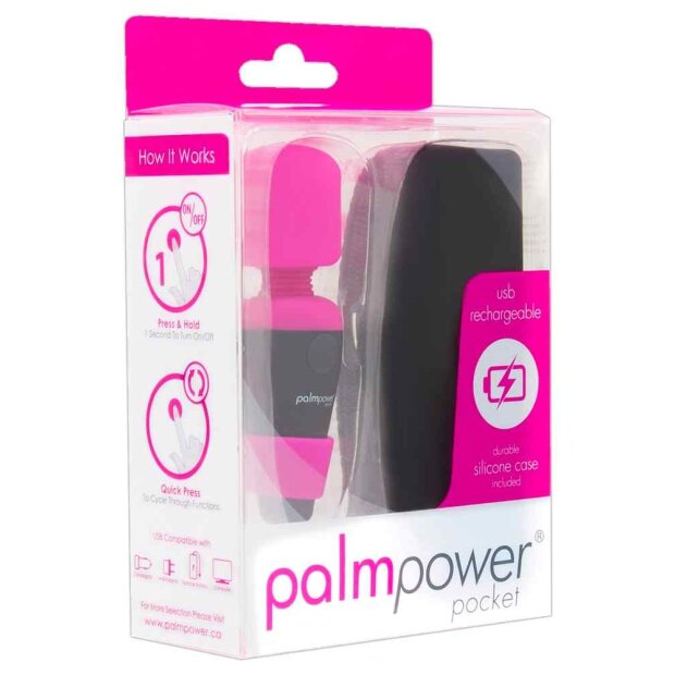 PalmPower Pocket Wand Massager Pink 9 cm ⌀ 2,5 cm