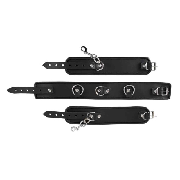 Leather neck and hand cuffs