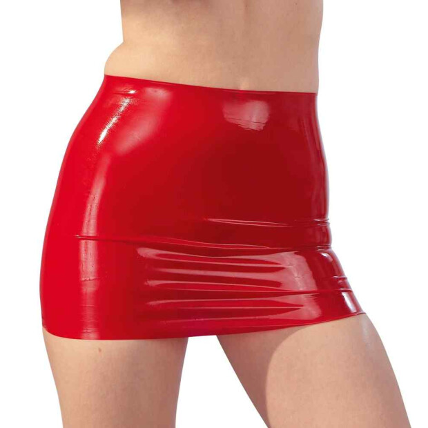 Latex Minirock rot XL