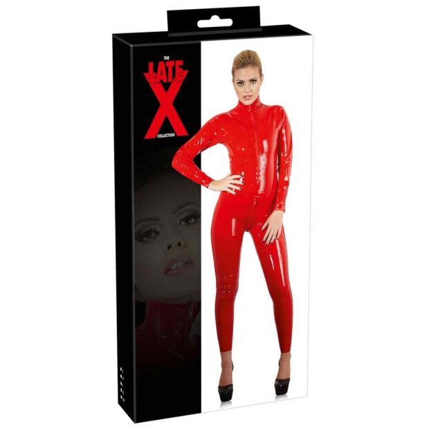 Latex Catsuit rot XL
