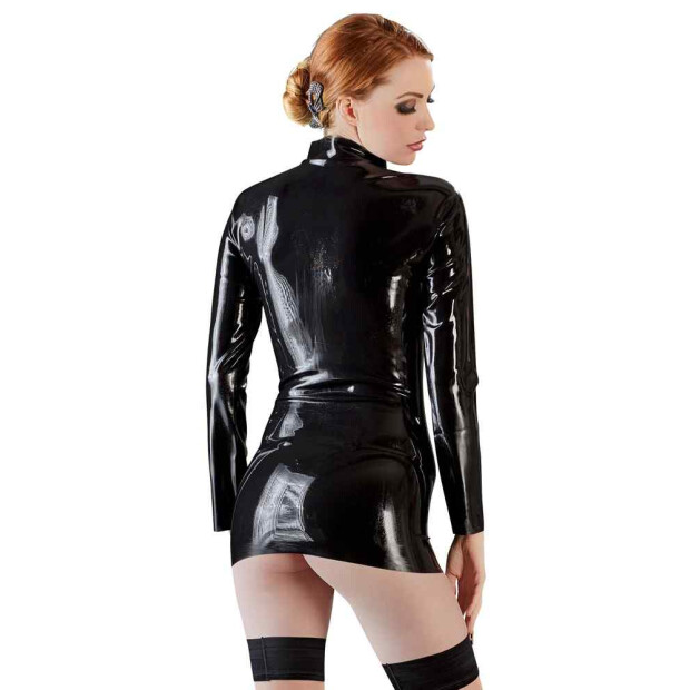 Latex Shirt zip black XL
