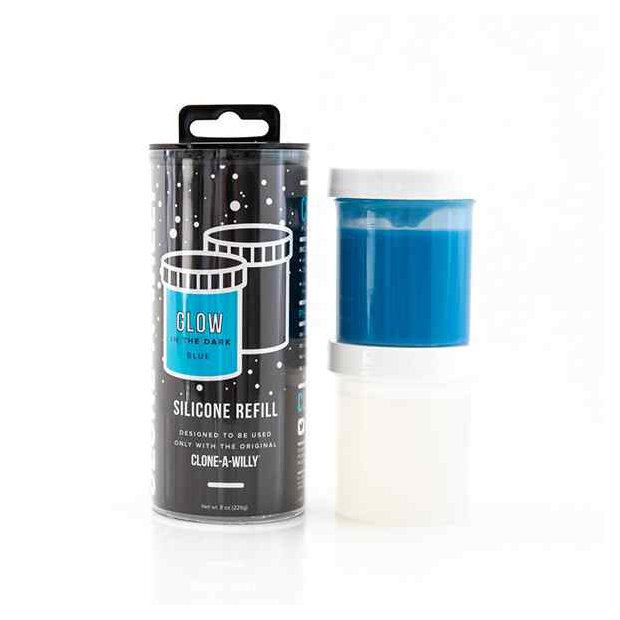 Clone-A-Willy Refill Glow in the Dark Blue Silicone 226 g