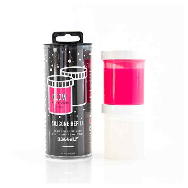 Clone-A-Willy - Refill Glow in the Dark Hot Pink Silicone 226 g