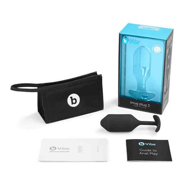 B-Vibe Snug Butt Plug 3 Analplug Schwarz ⌀ 3,6 cm