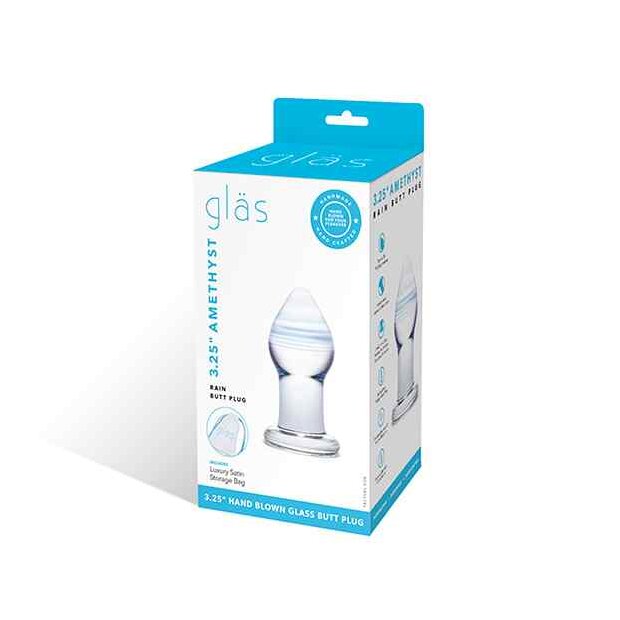 Glas Amethyst Rain Glass Butt Plug