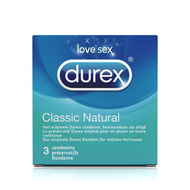 Durex Classic Natural Condoms 3 pcs