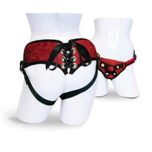 Sportsheets Red Lace Corsette Strap-On Rot Taille 152 cm