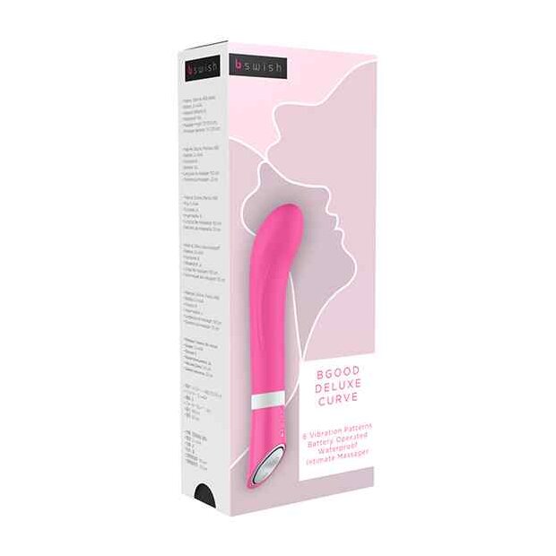 B Swish bgood Deluxe Curve G-Spot Vibrator Petal Pink