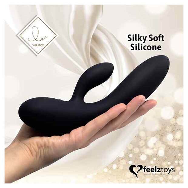FeelzToys Lea Rabbit Vibrator Schwarz 20,2 cm