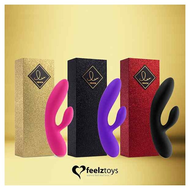 FeelzToys Lea Rabbit Vibrator Schwarz 20,2 cm