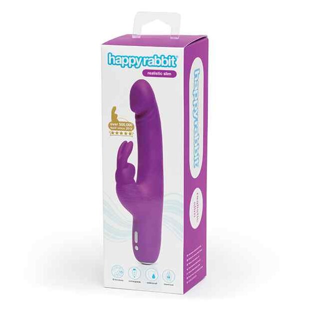 Happy Rabbit Slimline Realistic Rabbit Vibrator Purple