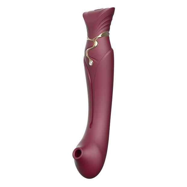Zalo Queen Set G-Spot Pulsewave Vibrator Weinrot 2 Teilig
