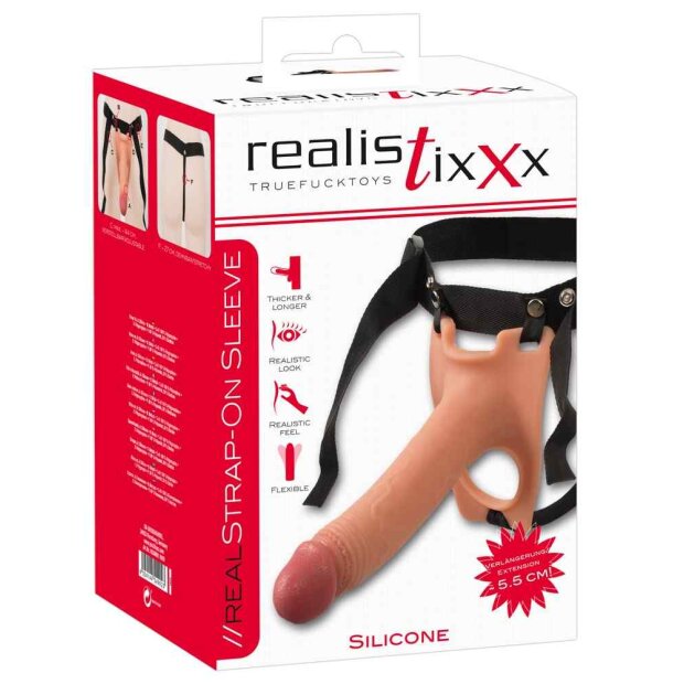 You2Toys Realistixxx Strap-on Sleeve Beige 19,5 cm ⌀ 4,3 cm Taille 144 cm