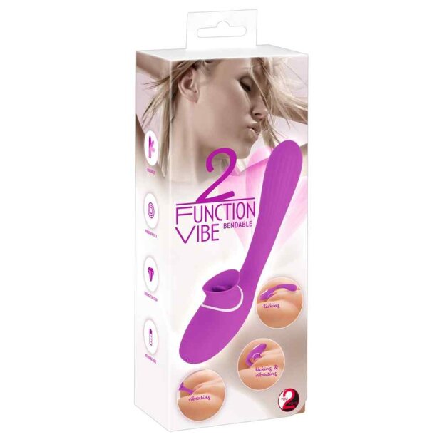 You2Toys Bendable Vibe Vibrator mit Klitorisstimulation Lila 22,3 cm ⌀ 3,4 cm