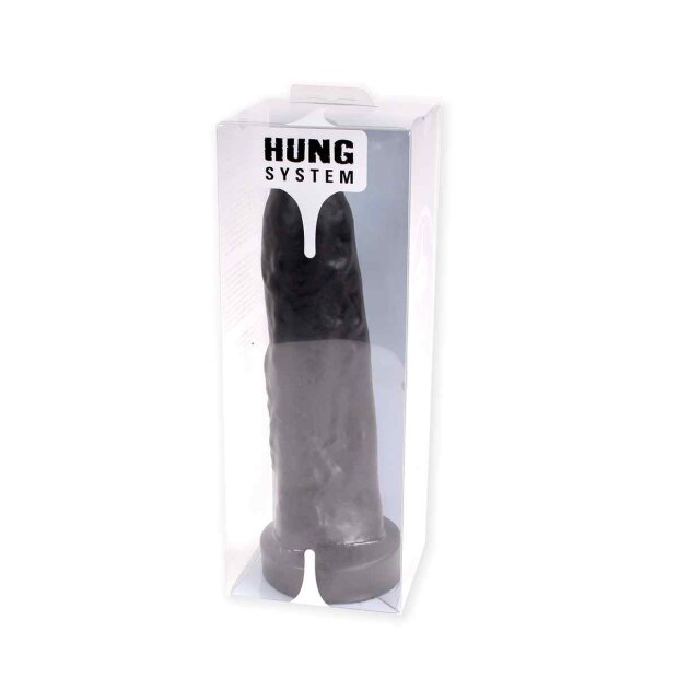 Hung System Uncut Dildo Schwarz 26 cm
