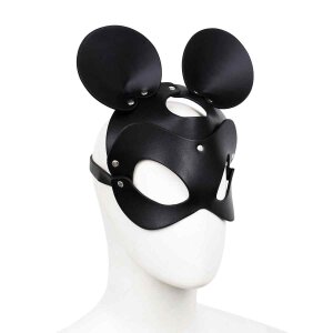 Black Mouse Leather Mask