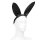 Black Leather Bunny Ears Headband