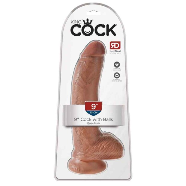 King Cock with Balls Dildo Braun 23 cm