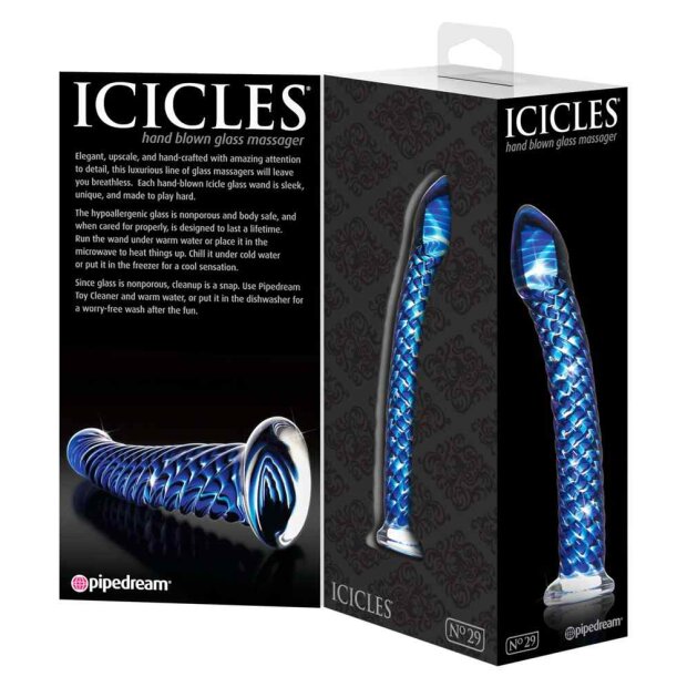 Icicles No. 29 Glasdildo Blau 19 cm ⌀ 4 cm