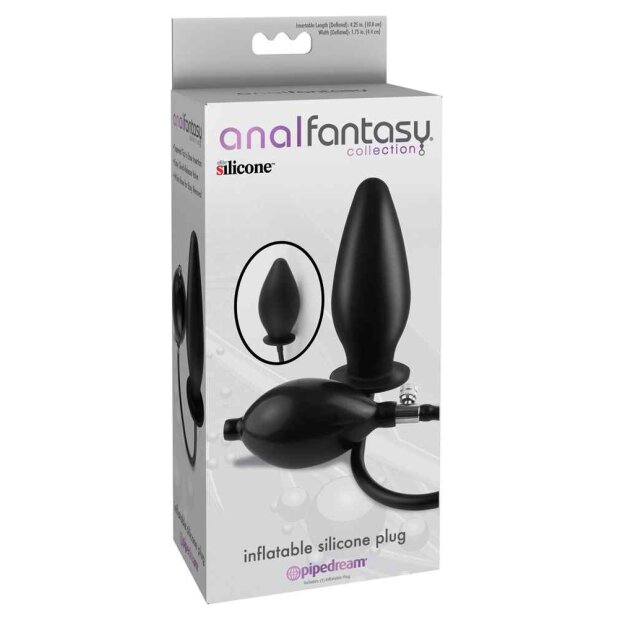 Pipedream Anal Fantasy Inflatable Silicone Plug Analplug Schwarz 10,8 cm ⌀ 4,4 cm