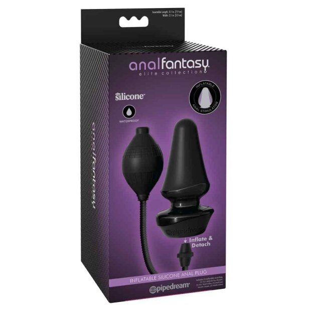 Pipedream Anal Fantasy Inflatable Silicone Anal Plug Aufblasbar Schwarz 12,4 cm ⌀ 6,4 cm