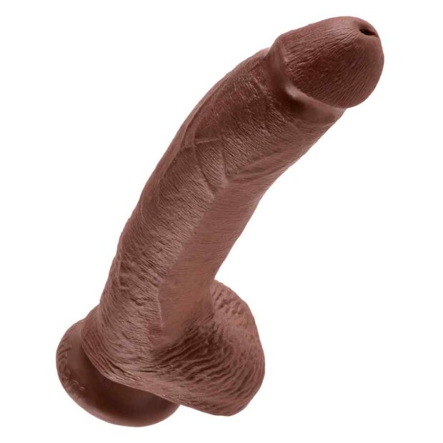 KC 9" Cock with Balls Brown