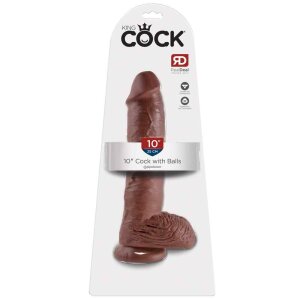 King Cock with Balls Dildo Braun 25,5 cm