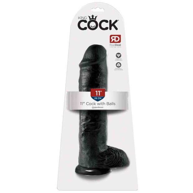 King Cock 11 Cock with Balls Dark