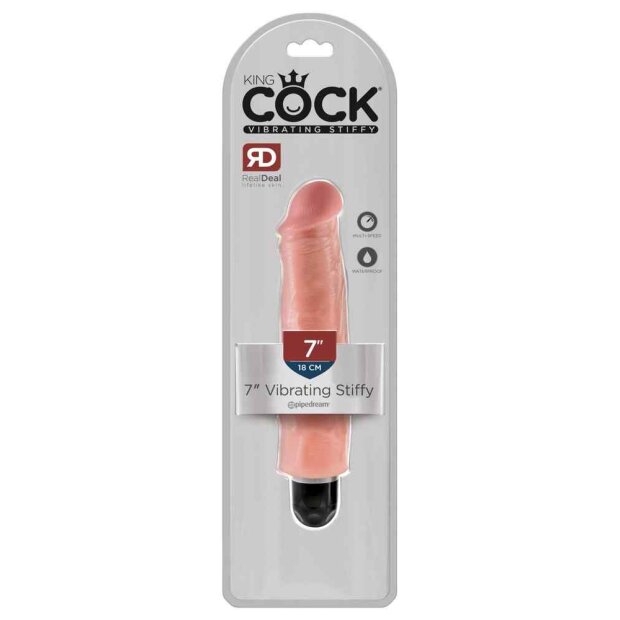 King Cock Vibrating Stiffy Vibrator Beige 17,5 cm