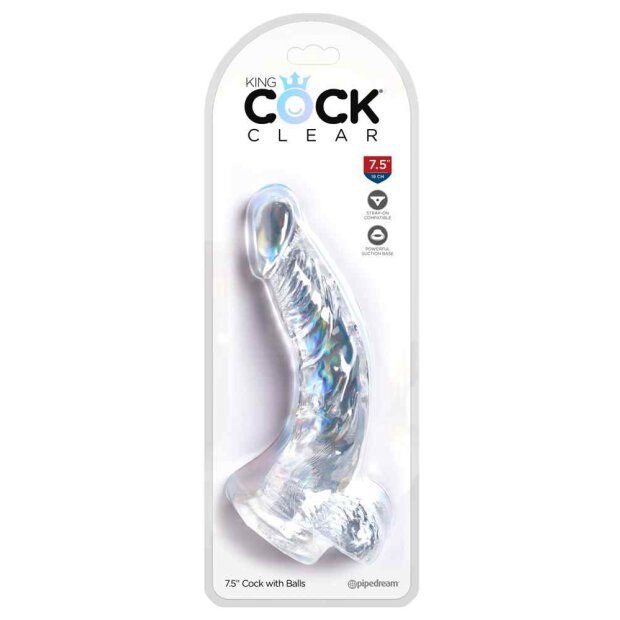 King Cock Clear Cock with Balls 7,5