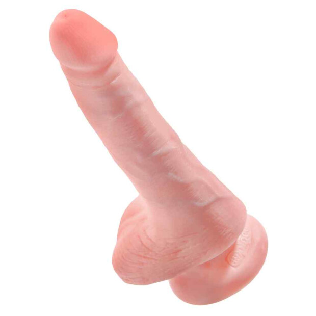 King Cock Dildo with Balls Realistisch Beige 15 cm
