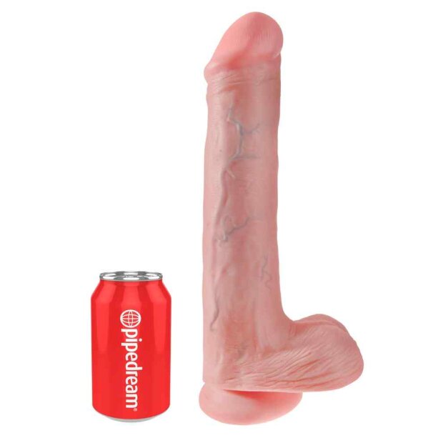 King Cock with Balls Dildo Beige 33 cm