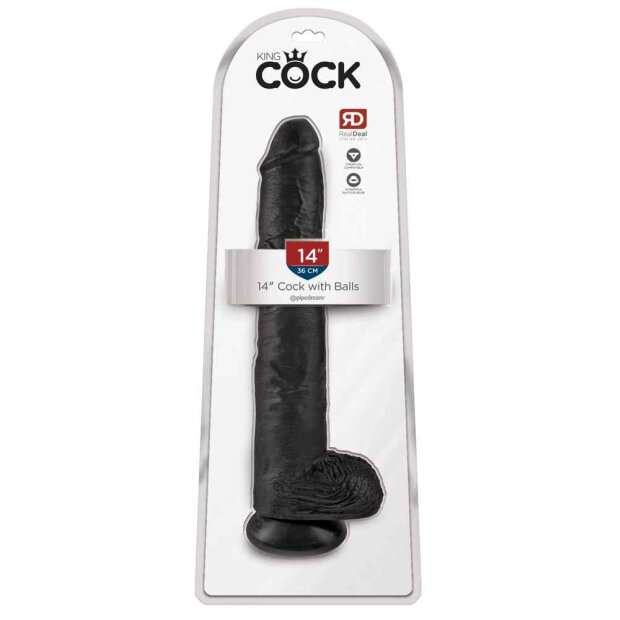 King Cock 14 Cock with Balls Dark