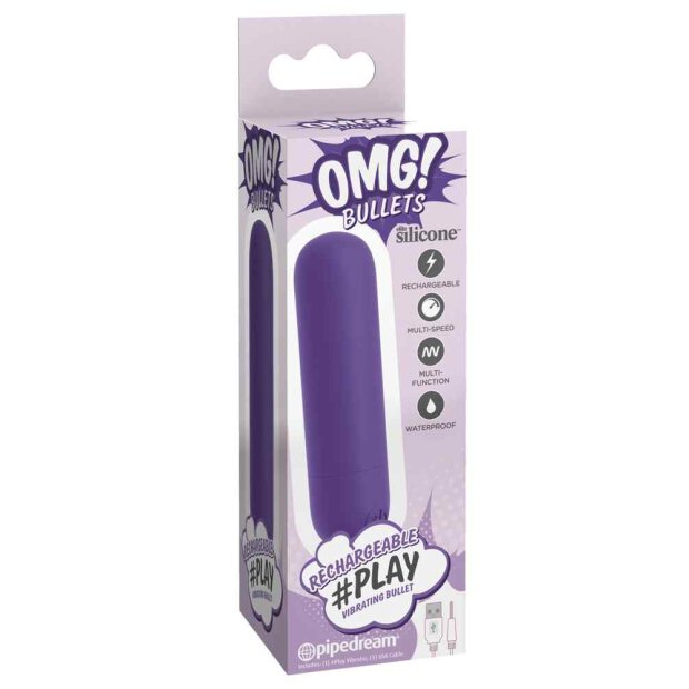 OMG! Rechargeable #Play Vibrating Bullet Purple