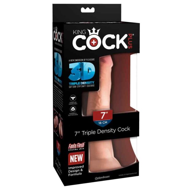 King Cock Triple Density Cock Dildo Beige 18 cm