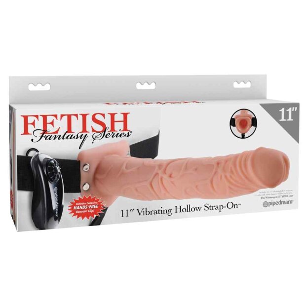 Fetish Fantasy Vibrating Hollow Strap-On Beige 27,5 cm ⌀ 4,8 cm Taille 132 cm