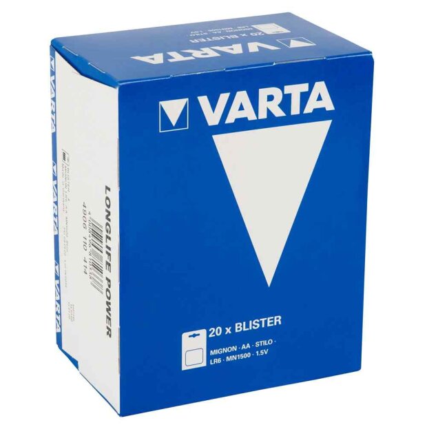 VARTA Batterie AA Zubehör Blau AA 20x 4er Pack