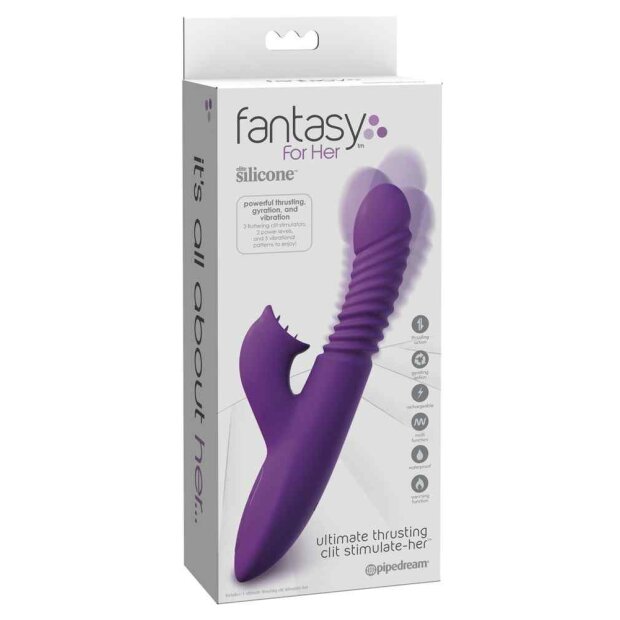 Pipedream Fantasy for Her Ultimate Thrusting Vibrator Lila 24 cm ⌀ 3,4 cm