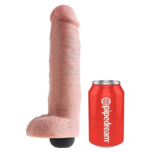 King Cock Squirting Cock with Balls Dildo Beige 25 cm